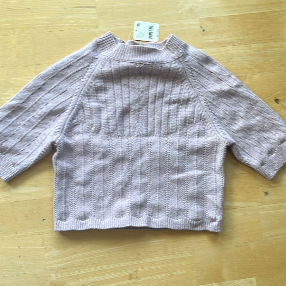 NWT Intimately Free People Baby Pink Fitted Sweater Top Open Back Large